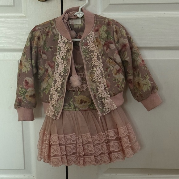 Dollcake Pink Floral Lace Dress Set